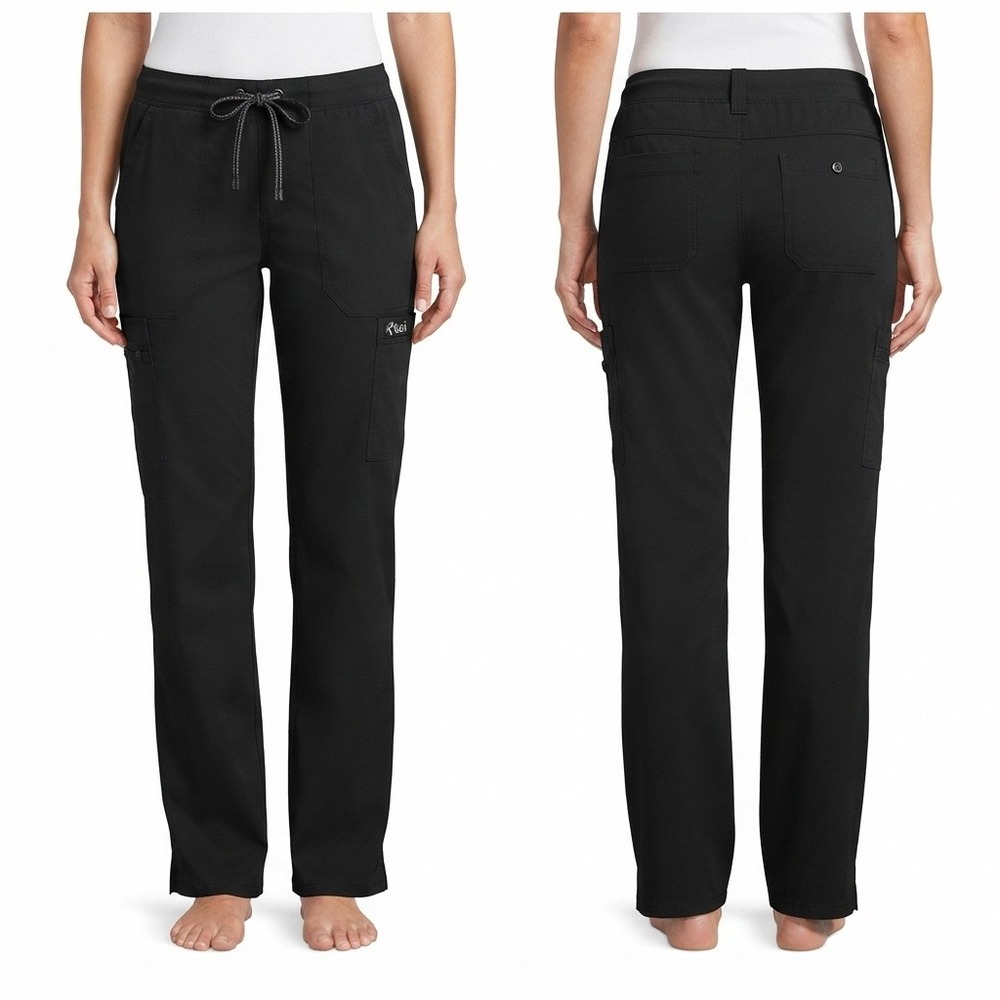 Koi Basics Holly Scrub Pants Womens Small Black Cargo Drawstring Medical Uniform